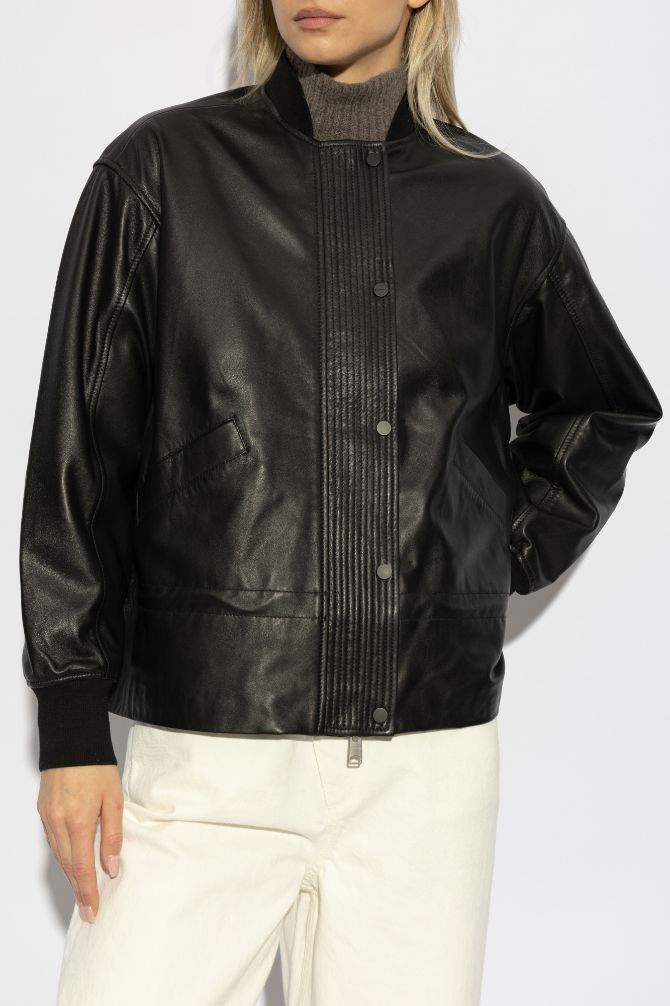 AllSaints 本革 SOFI LEATHER ボンバージャケット AllSaints Sofi Leather Bomber Jacket | Nordstrom